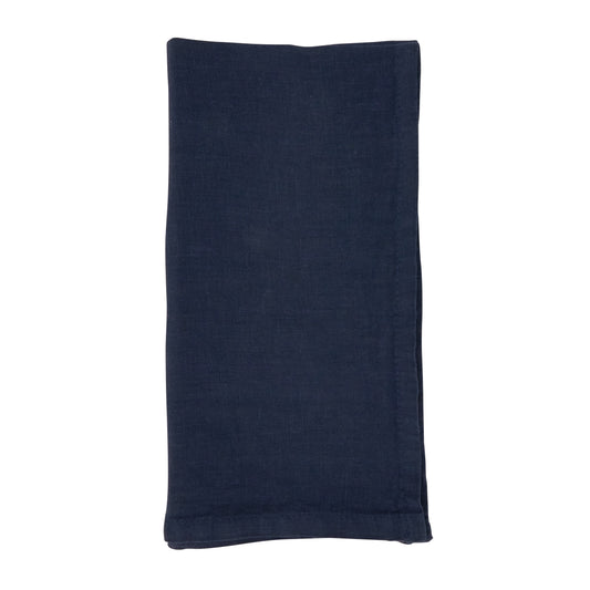 Midnight Blue Linen Napkins 55% linen - 45% cotton, 20 Inch Square (4 pcs.)