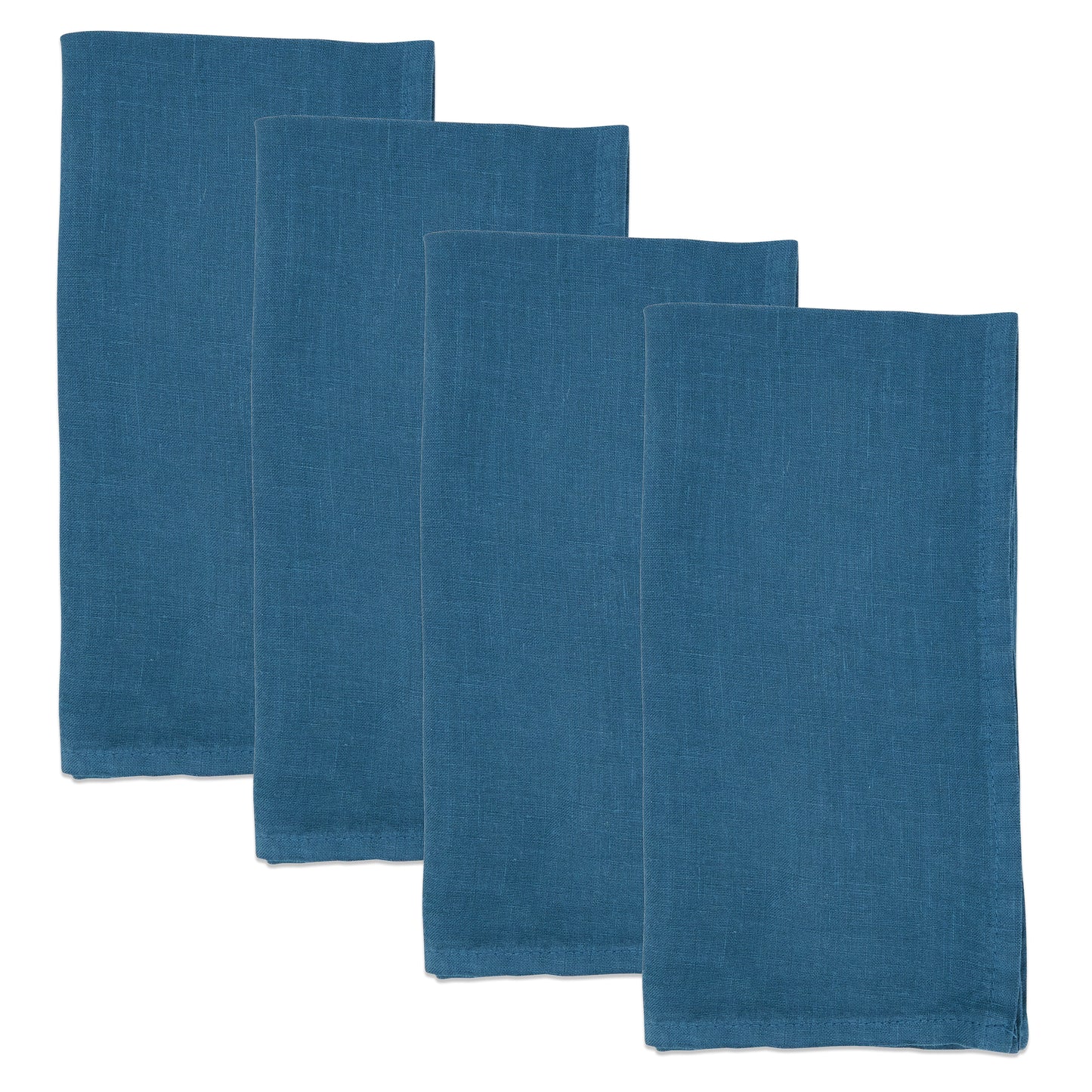 Ocean Blue Linen Napkins 55% linen - 45% cotton, 20 Inch Square (4 pcs.)