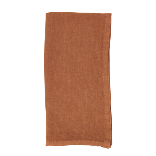 Terracotta Linen Napkins 55% linen - 45% cotton, 20 Inch Square (4 pcs.)