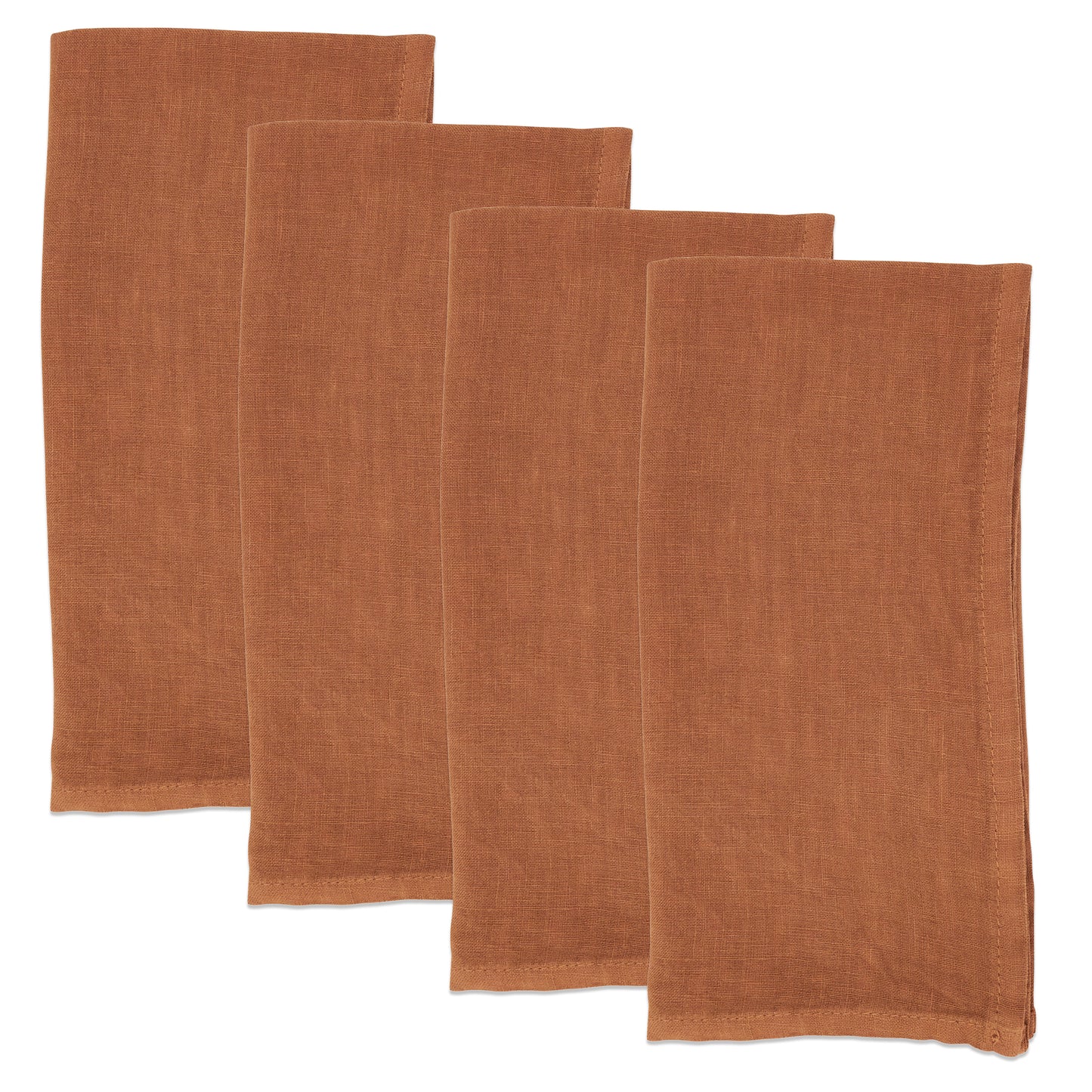 Terracotta Linen Napkins 55% linen - 45% cotton, 20 Inch Square (4 pcs.)
