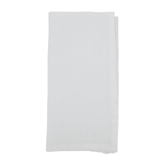 White Linen Napkins 55% linen - 45% cotton, 20 Inch Square (4 pcs.)