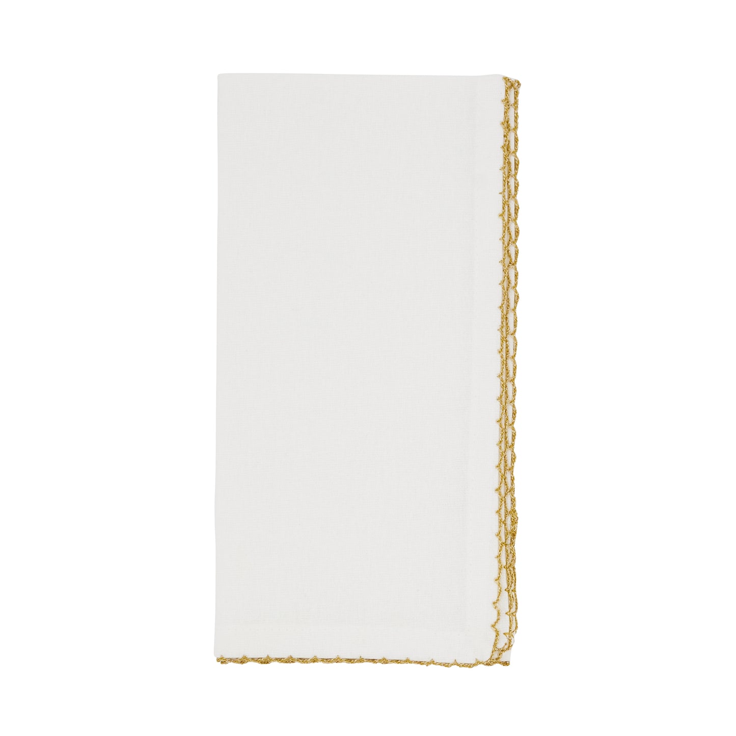 Gold Whip Stitched Napkins 100% cotton, 20 Inch Square (4 pcs.)