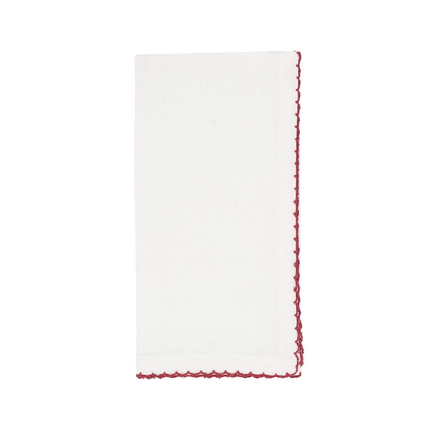 Red Whip Stitched Napkins 100% cotton, 18 Inch Square (4 pcs.)