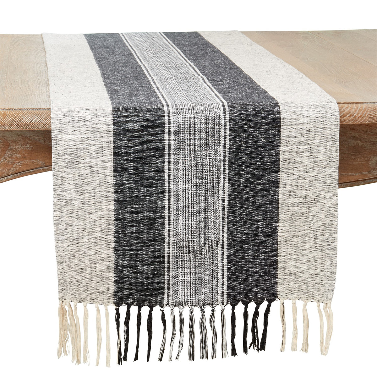 Everyday / All Season Black Stripe Table Runner, 100% cotton