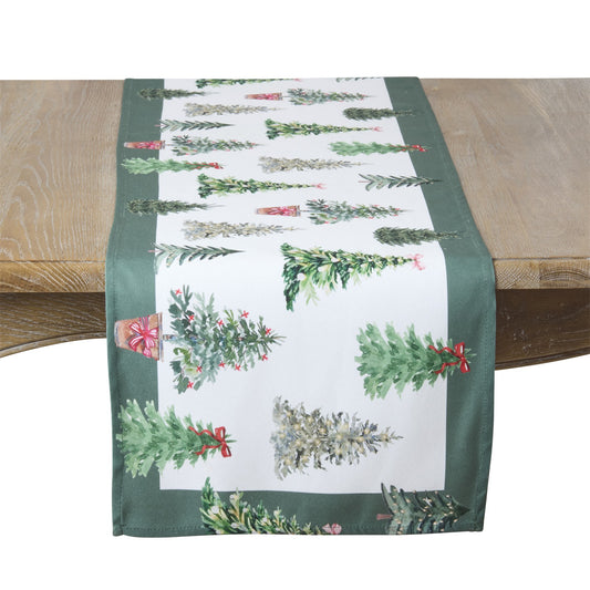 Christmas Multi Christmas Trees Table Runner, 100% polyester