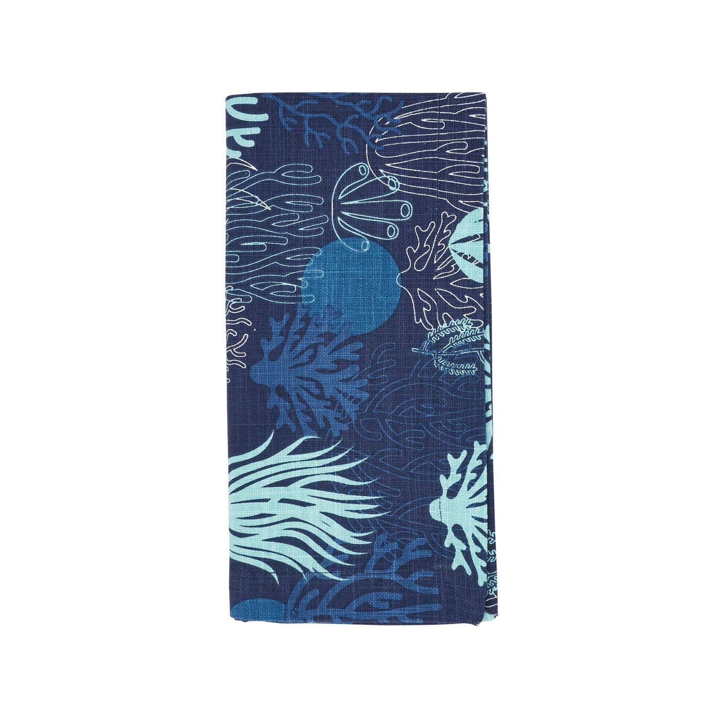 Navy Blue Coral Napkins 100% cotton, 20 Inch Square (4 pcs.)