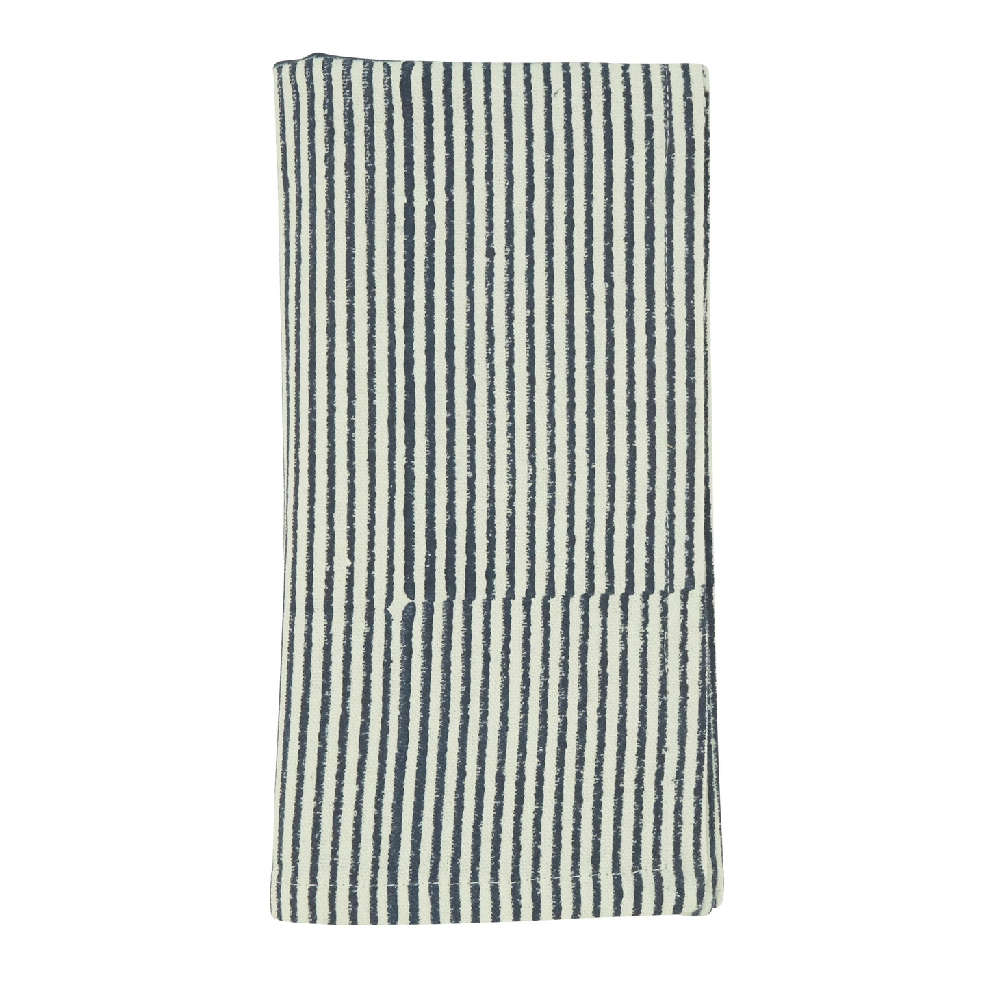 Navy Blue Block Print Napkins 100% cotton, 20 Inch Square (4 pcs.)