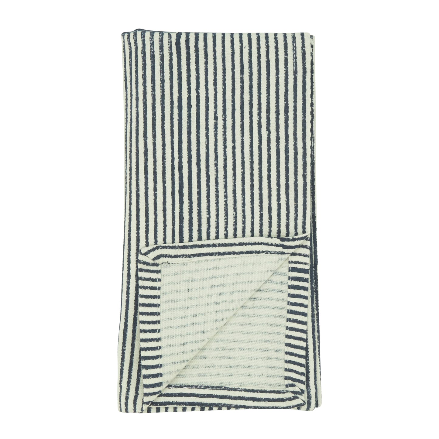 Navy Blue Block Print Napkins 100% cotton, 20 Inch Square (4 pcs.)