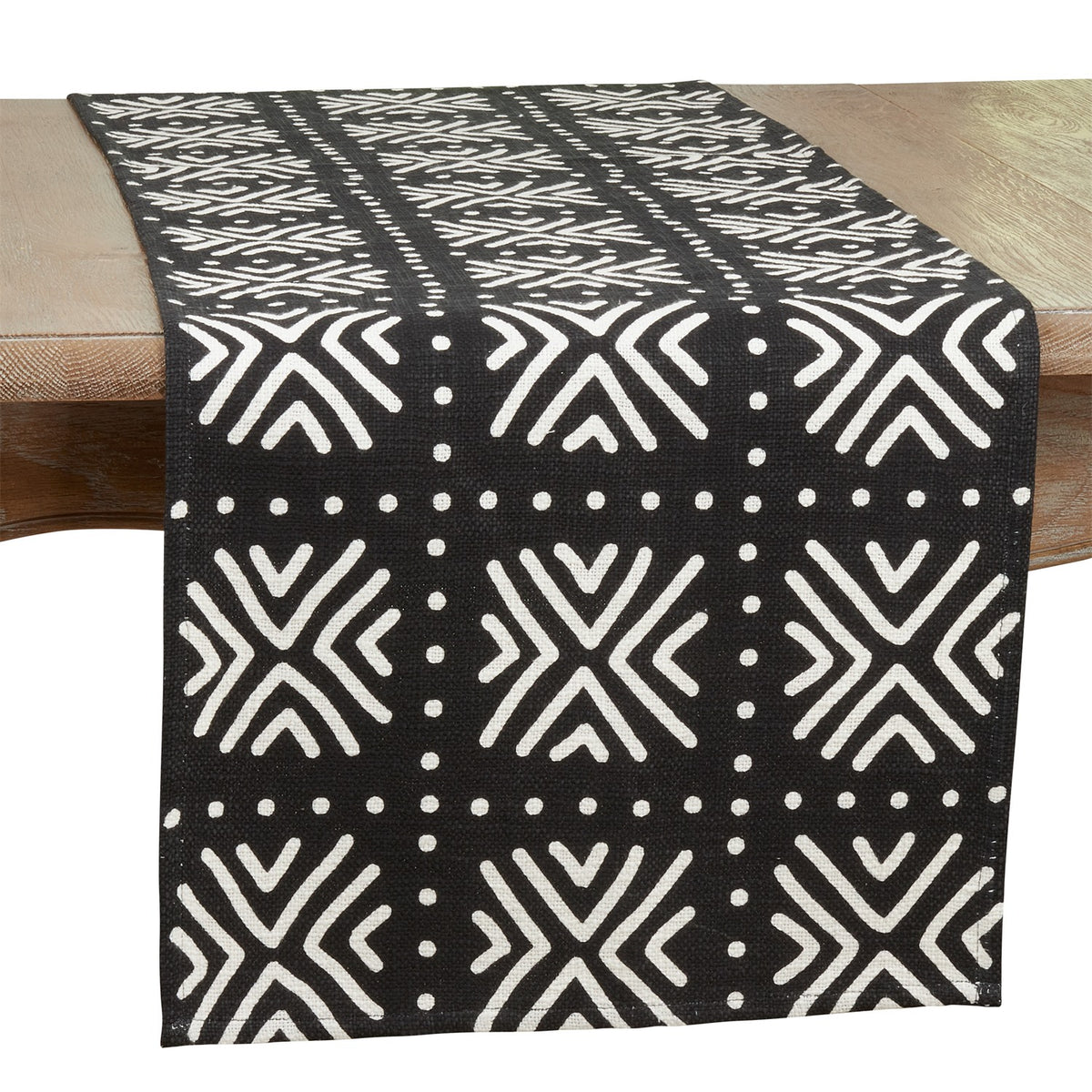 Everyday / All Season Black Mud cloth Table Runner, 100% cotton