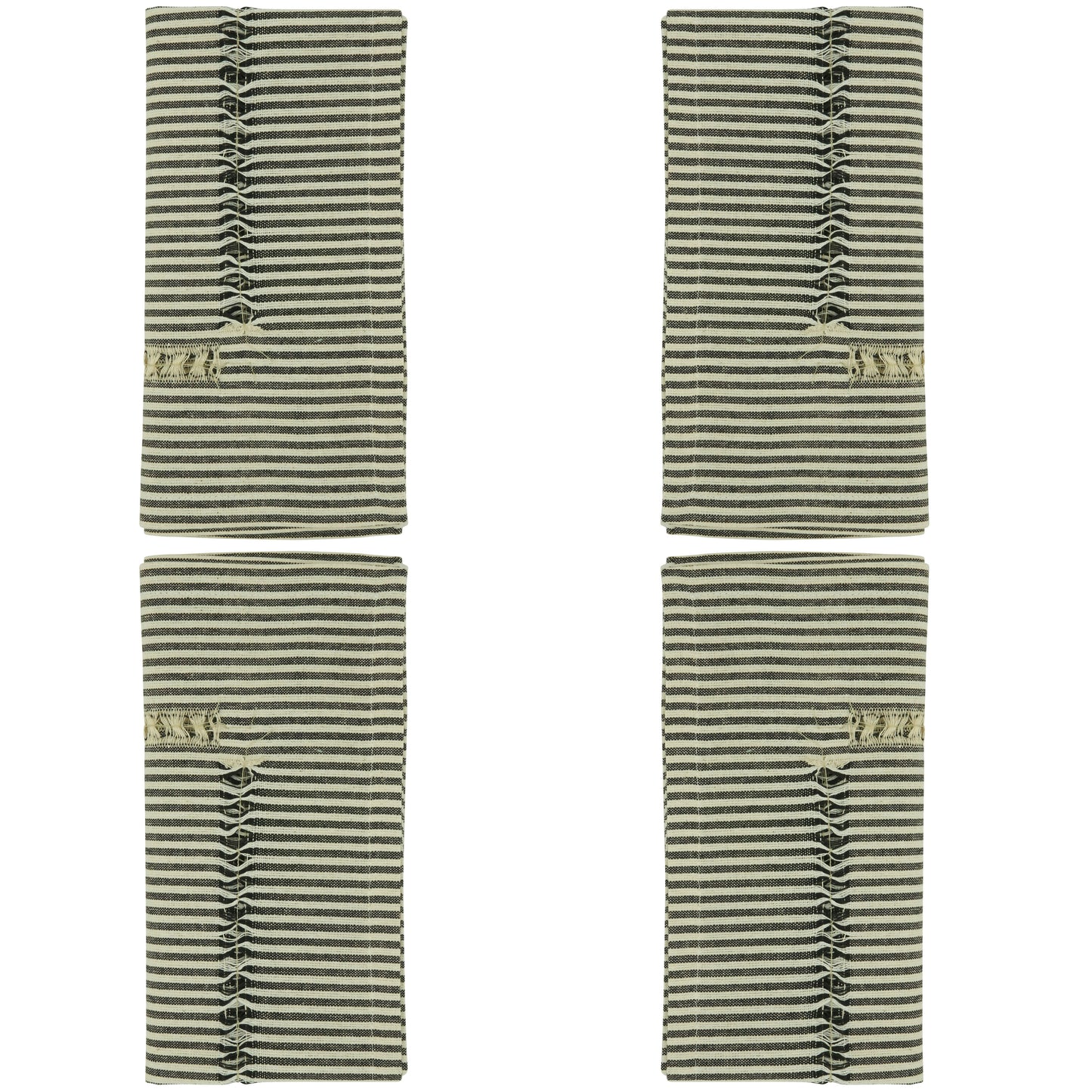 Black/White Stripe Hemstitch Napkins 100% cotton, 20 Inch Square (4 pcs.)