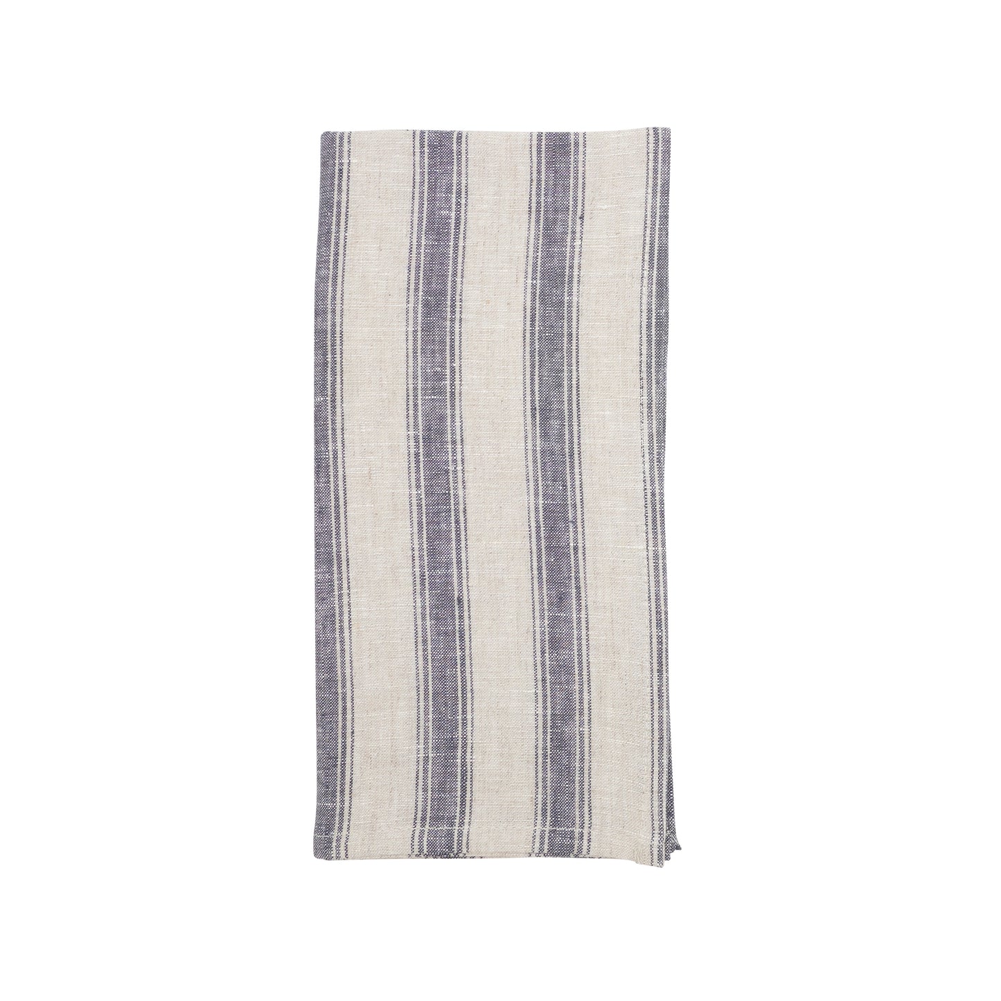 French Blue Striped Linen Napkins 100% linen, 20 Inch Square (4 pcs.)