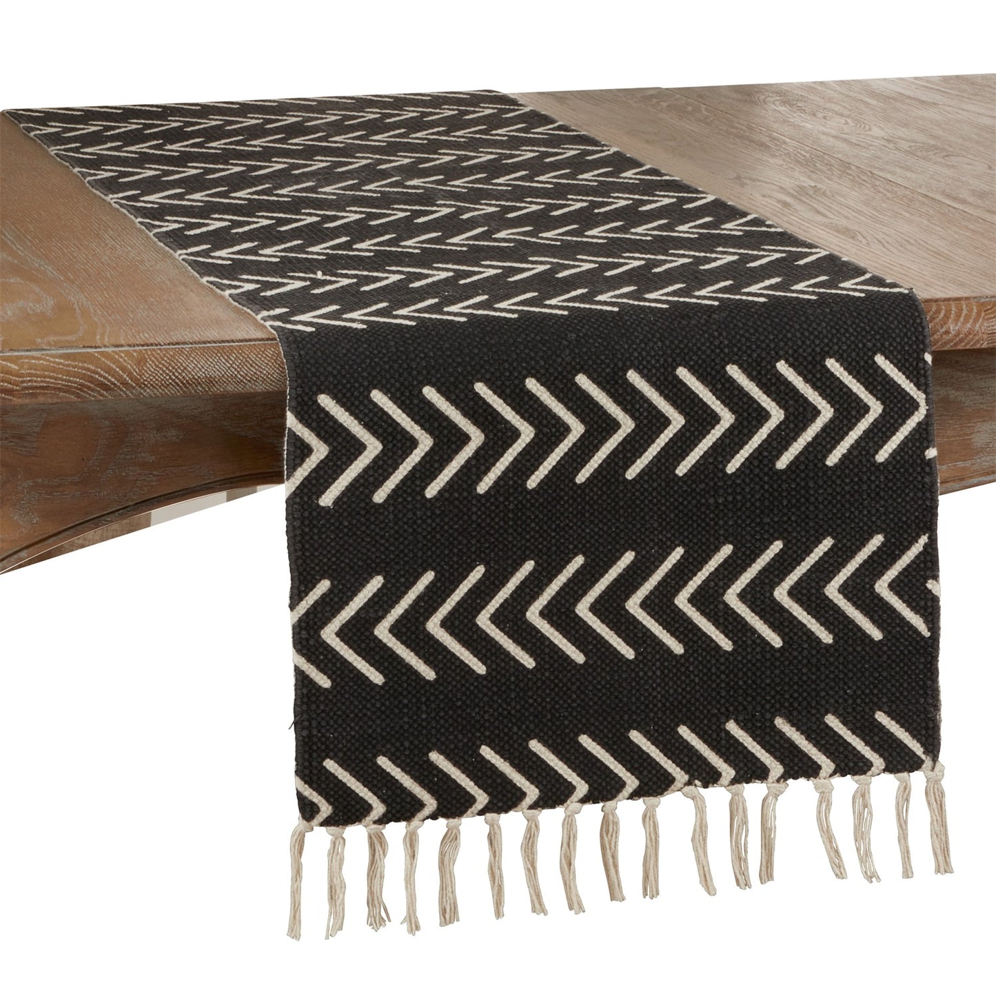 Everyday / All Season Black Chevron Table Runner, 100% cotton