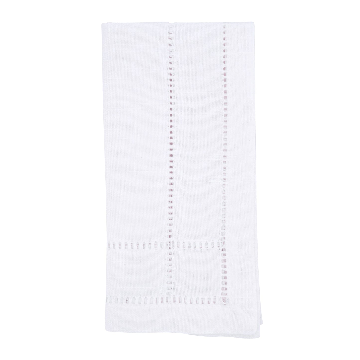 White Double Hemstitch Napkins 100% polyester, 20 Inch Square (4 pcs.)