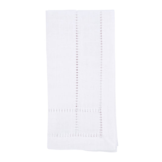 White Double Hemstitch Napkins 100% polyester, 20 Inch Square (4 pcs.)