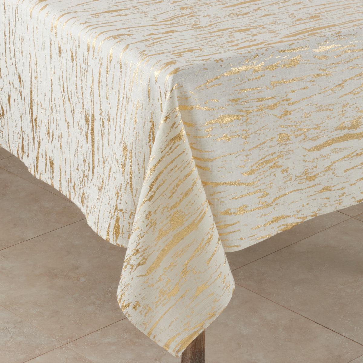 Gold  Distressed Foil Print Topper  100% cotton