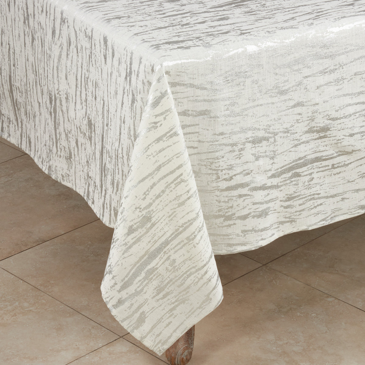 Silver  Distressed Foil Print Topper  100% cotton