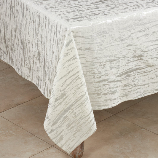 Silver  Distressed Foil Print Topper  100% cotton