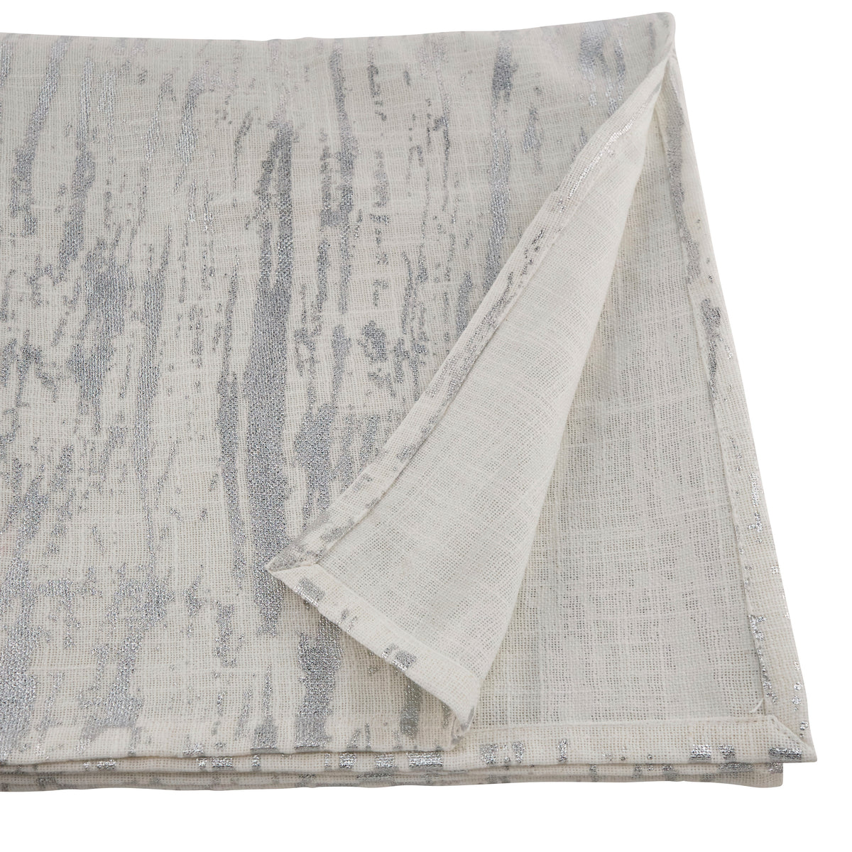 Silver  Distressed Foil Print Topper  100% cotton