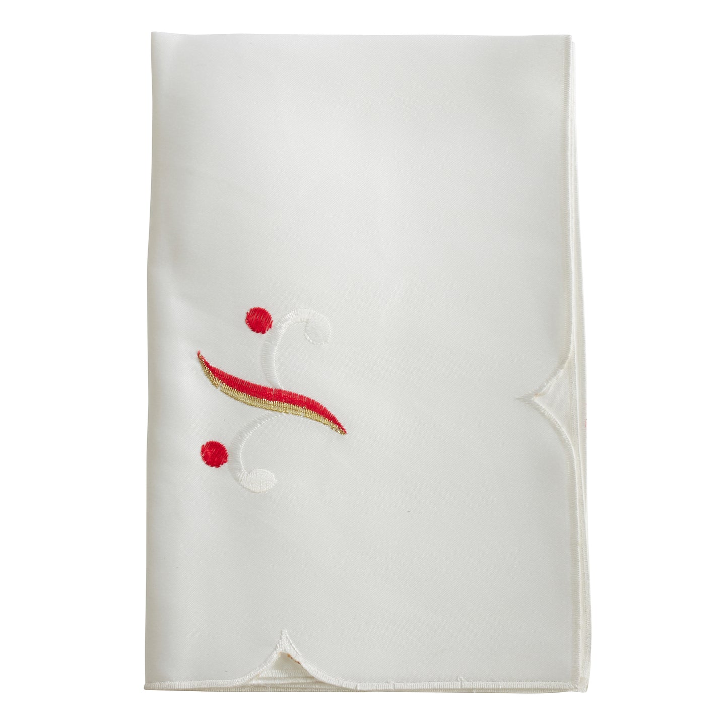 Ivory Candy Cane Napkins 100% Polyester, 20 Inch Square (4 pcs.)