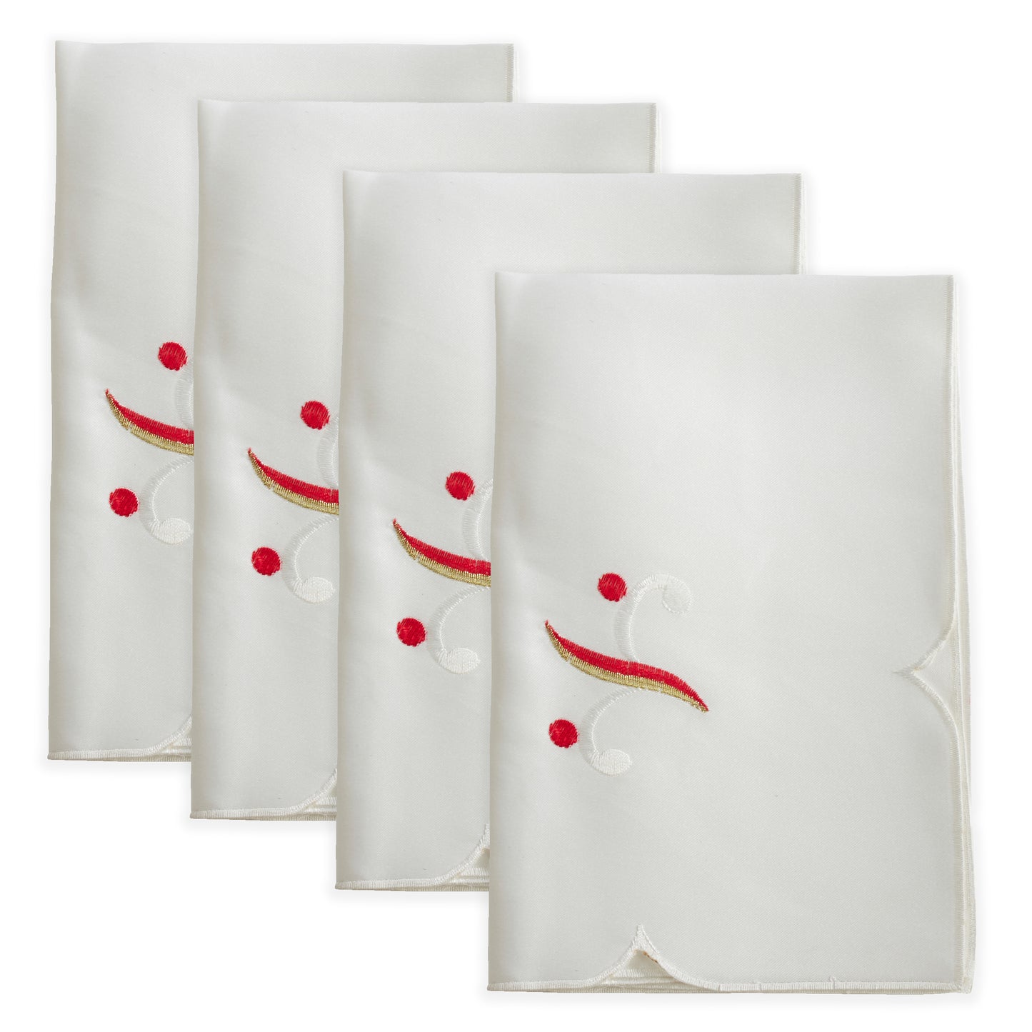 Ivory Candy Cane Napkins 100% Polyester, 20 Inch Square (4 pcs.)