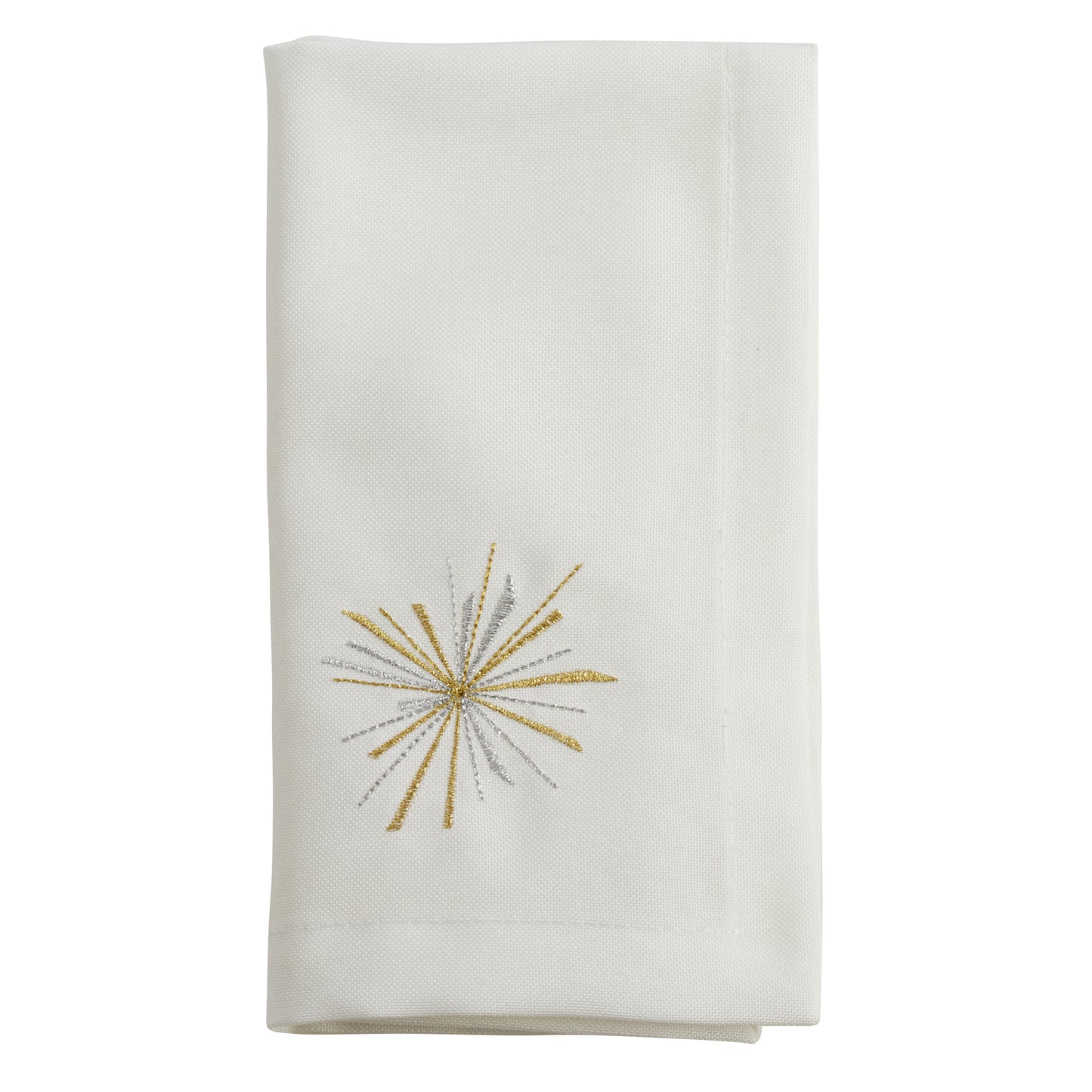 White Starburst Napkins 100% Polyester, 19 Inch Square (4 pcs.)