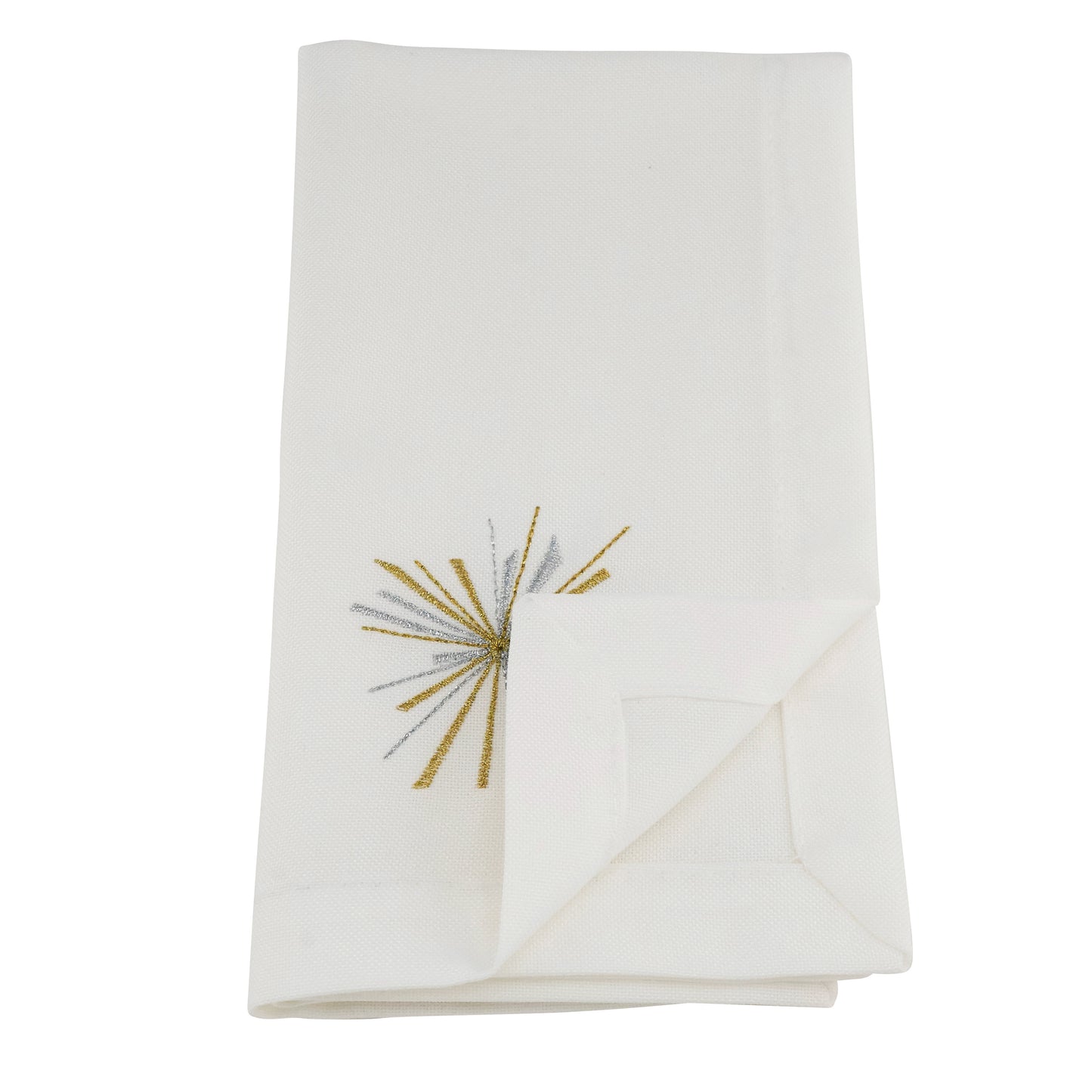 White Starburst Napkins 100% Polyester, 19 Inch Square (4 pcs.)