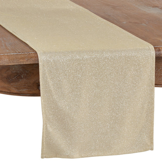 Everyday / All Season Champagne Yellow Shimmering Table Runner, 100% Polyester