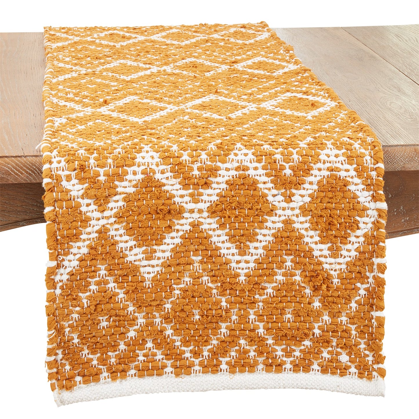 Everyday / All Season Gold Diamond Jute Table Runner, 80% COTTON - 20% POLYESTER