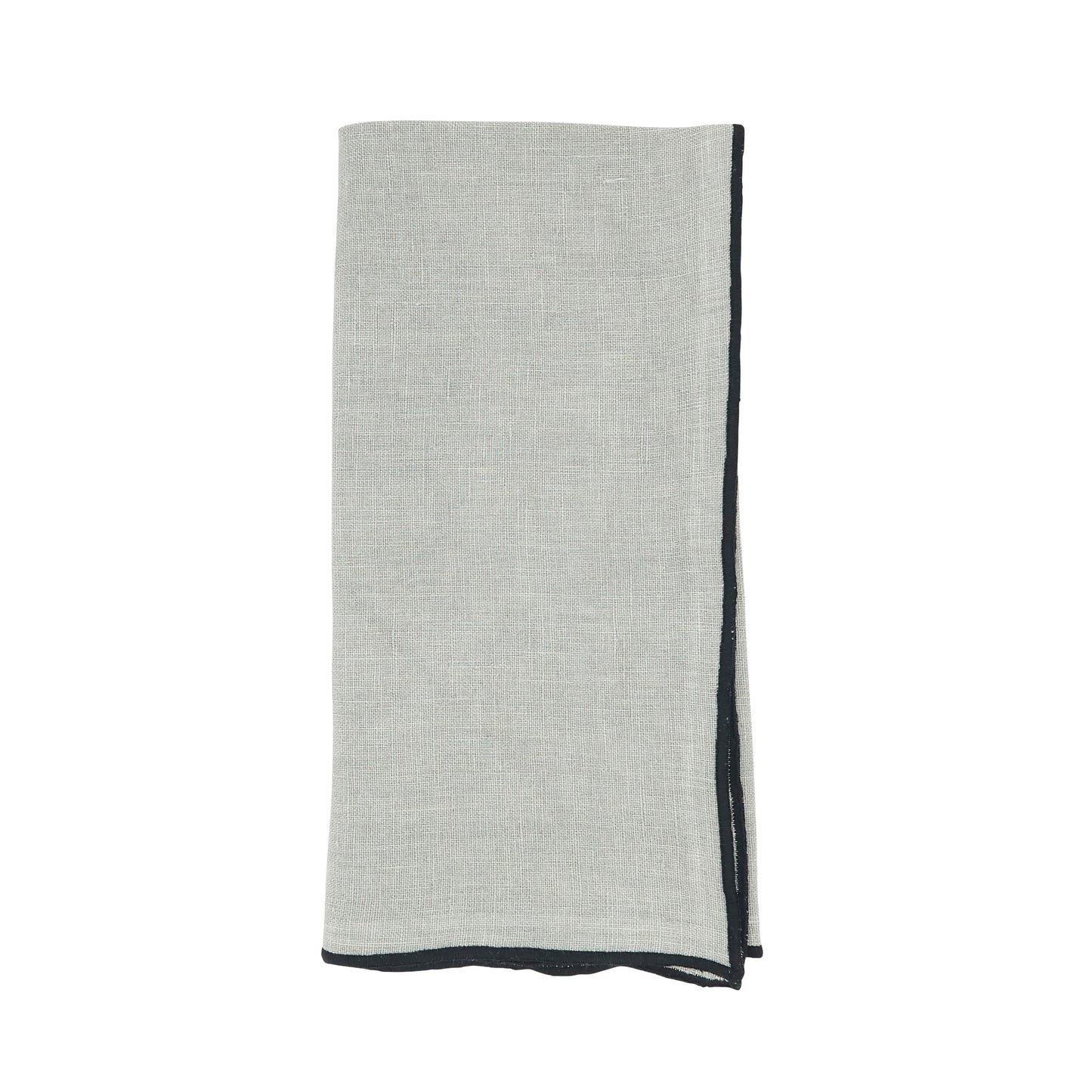 Blue-Grey Stonewashed Stitch Border Napkins 100% linen, 20 Inch Square (4 pcs.)