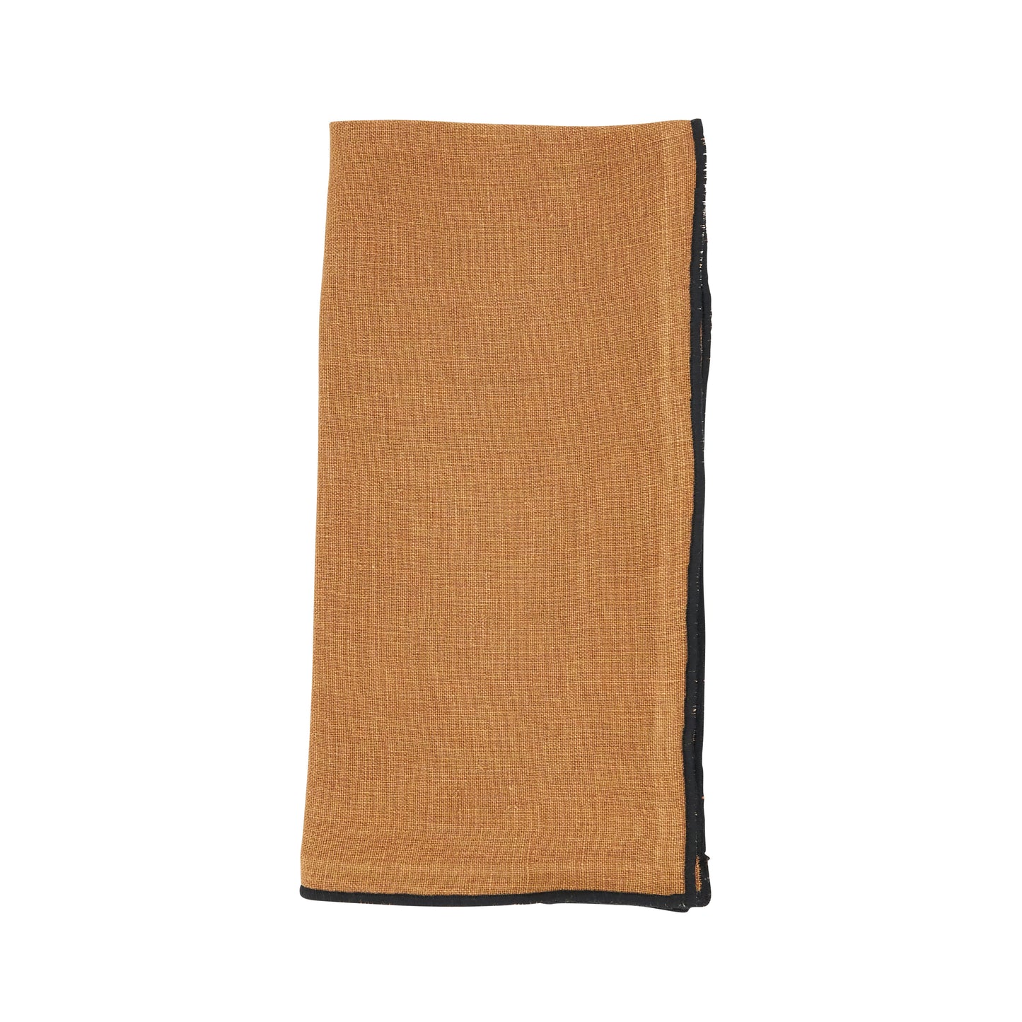 Terracotta Stonewashed Stitch Border Napkins 100% linen, 20 Inch Square (4 pcs.)