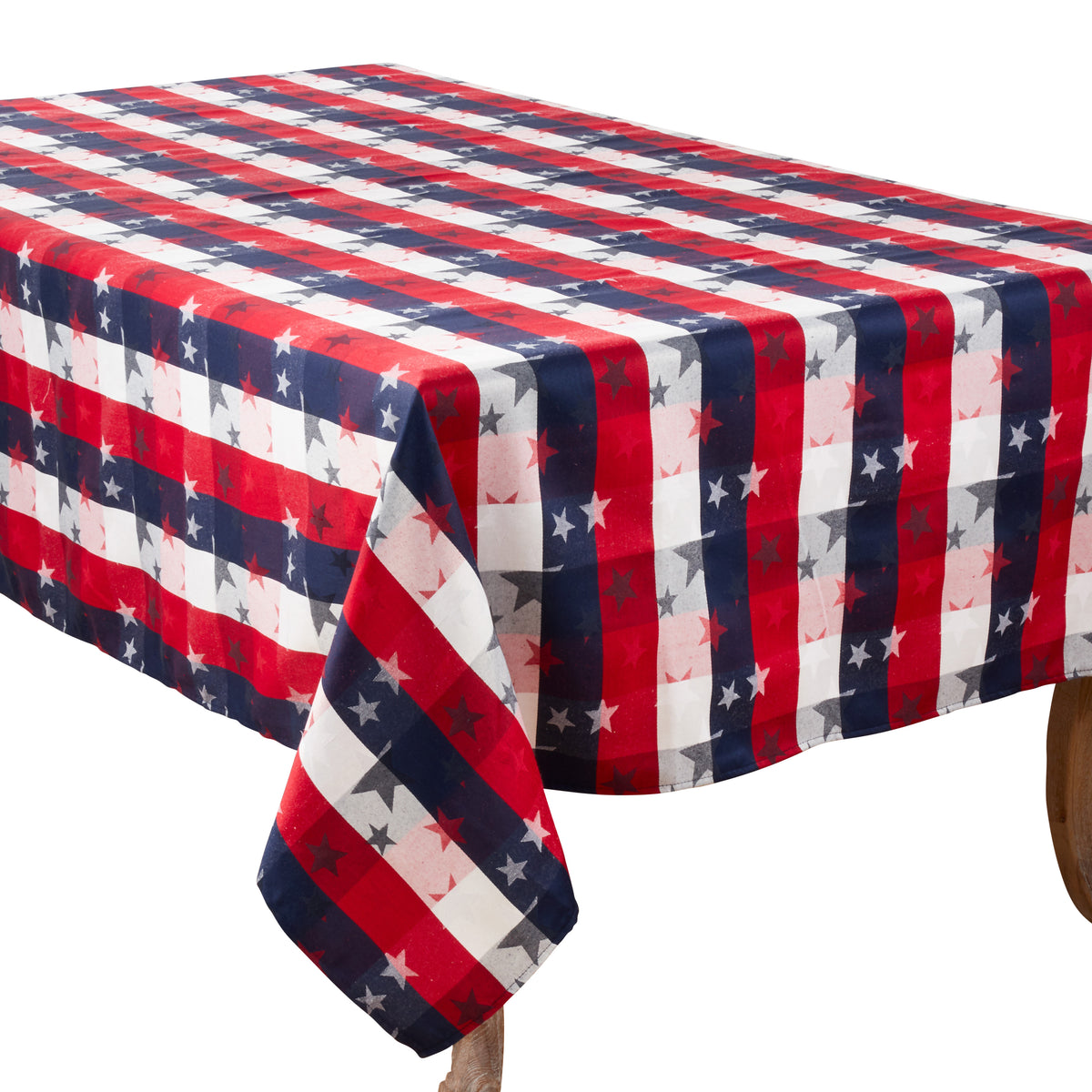 Multi  Americana Checkered Tablecloth  56% cotton - 44% polyester