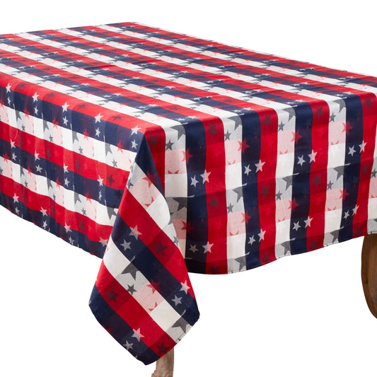 Multi  Americana Checkered Tablecloth  56% cotton - 44% polyester