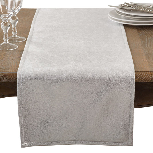 Everyday / All Season Silver Shimmering Table Runner, 100% polyester