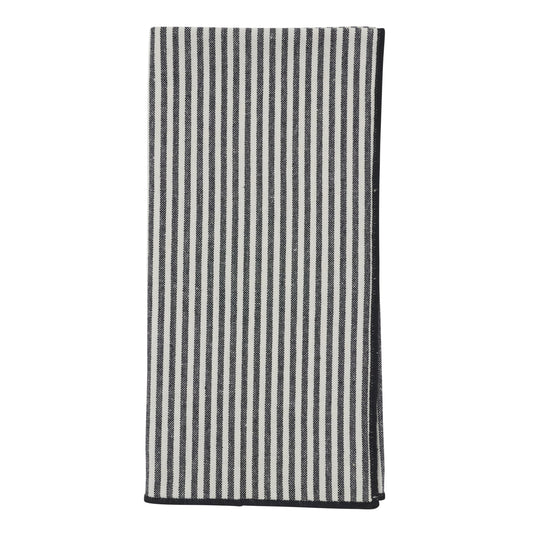 Black Striped Napkins 100% cotton, 20 Inch Square (4 pcs.)
