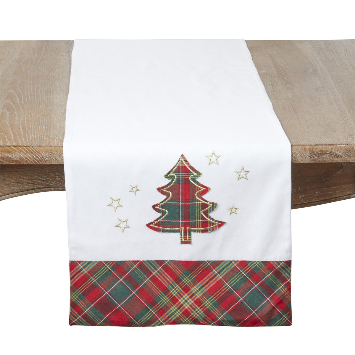 Christmas Multi Plaid Christmas Tree Table Runner, 100% cotton