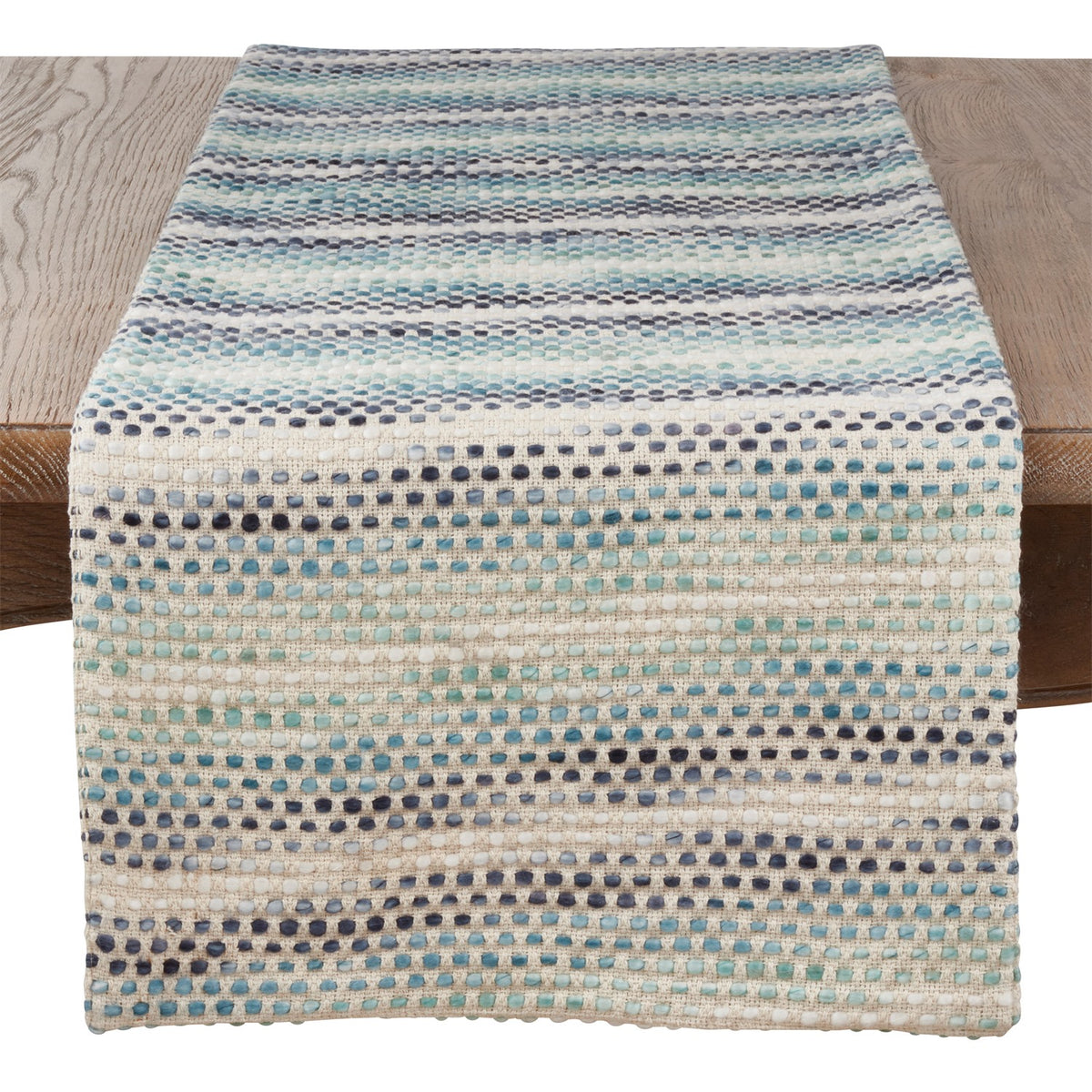 Everyday / All Season Blue Confetti Table Runner, 55% cotton - 45% acrylic