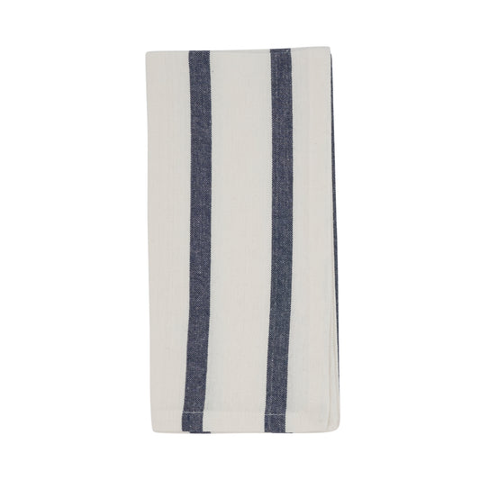 Navy Blue Striped Napkins 100% cotton, 20 Inch Square (4 pcs.)
