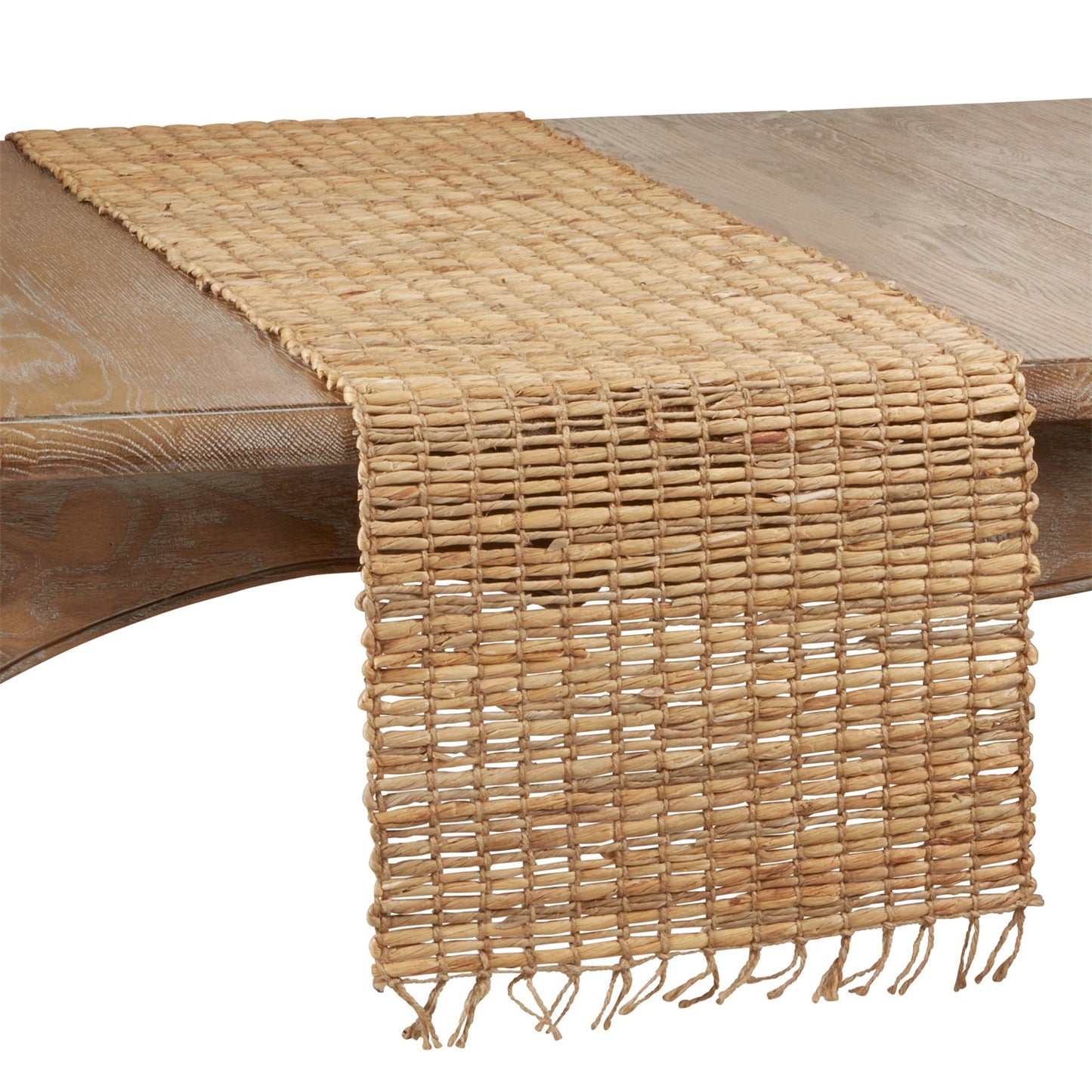 Everyday / All Season Natural Beige Water Hyacinth Table Runner, 100% water hyacinth