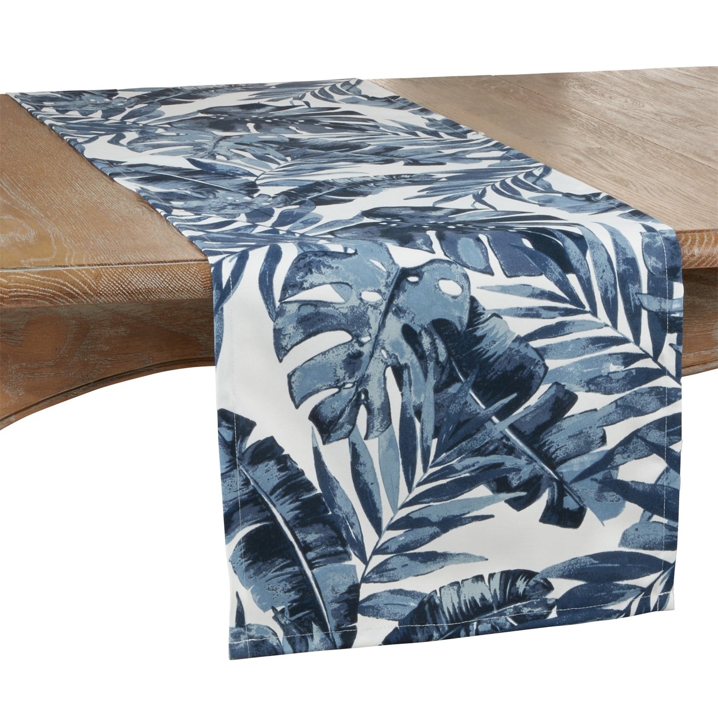 Everyday / All Season Navy Blue  Tropic Outdoor Table Runner, 100% Polyester