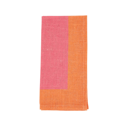 Fuchsia Color Band Border Napkins 85% polyester - 15% linen, 20 Inch Square (4 pcs.)