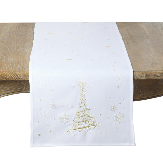 Christmas White Christmas Tree Table Runner, 100% polyester