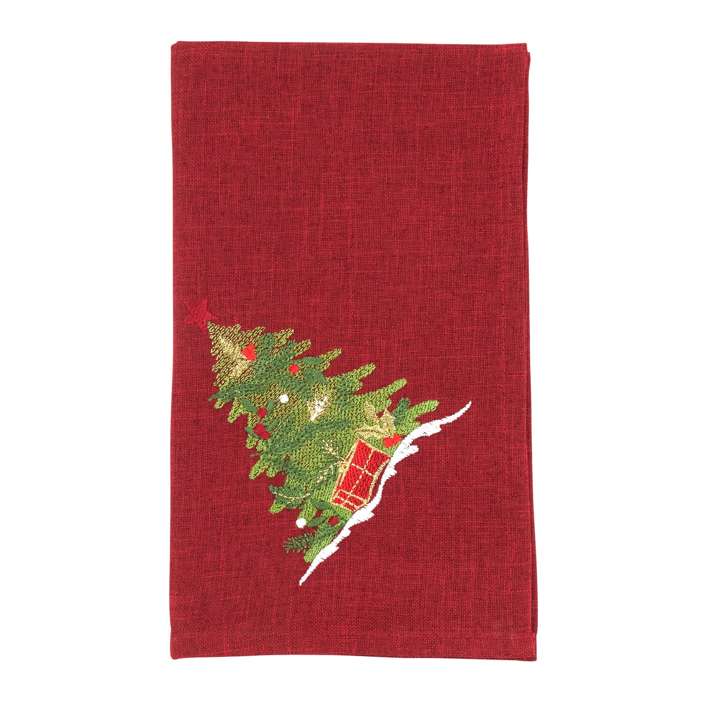 Red Christmas Tree Napkins 100% polyester, 20 Inch Square (4 pcs.)