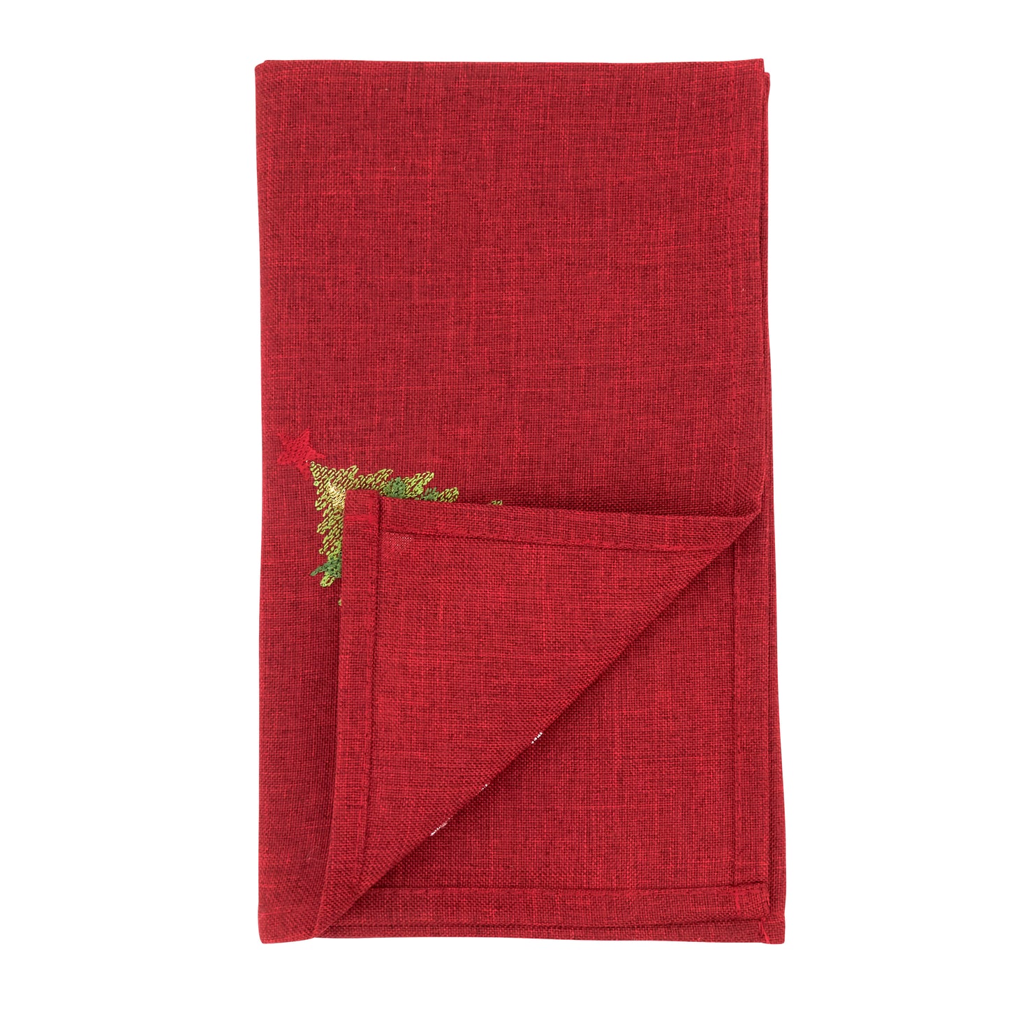 Red Christmas Tree Napkins 100% polyester, 20 Inch Square (4 pcs.)