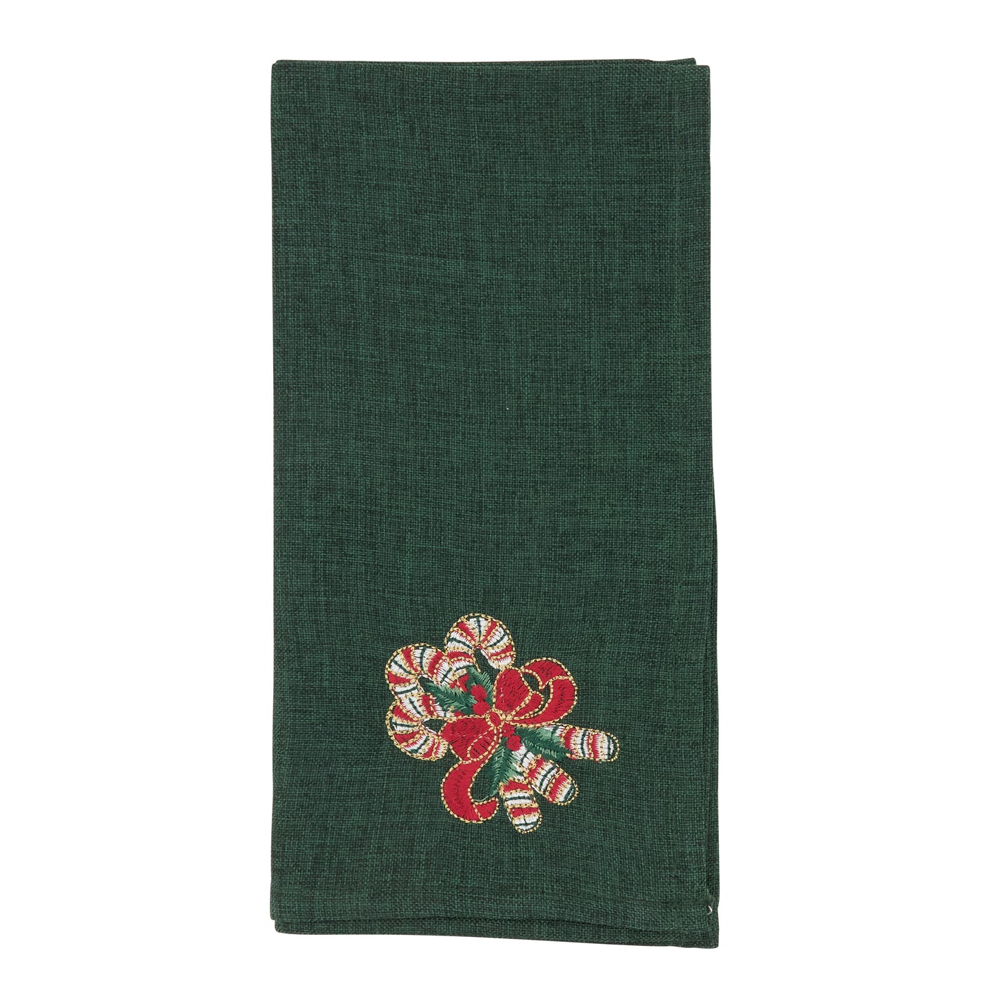 Green Candy Cane Napkins 100% polyester, 20 Inch Square (4 pcs.)