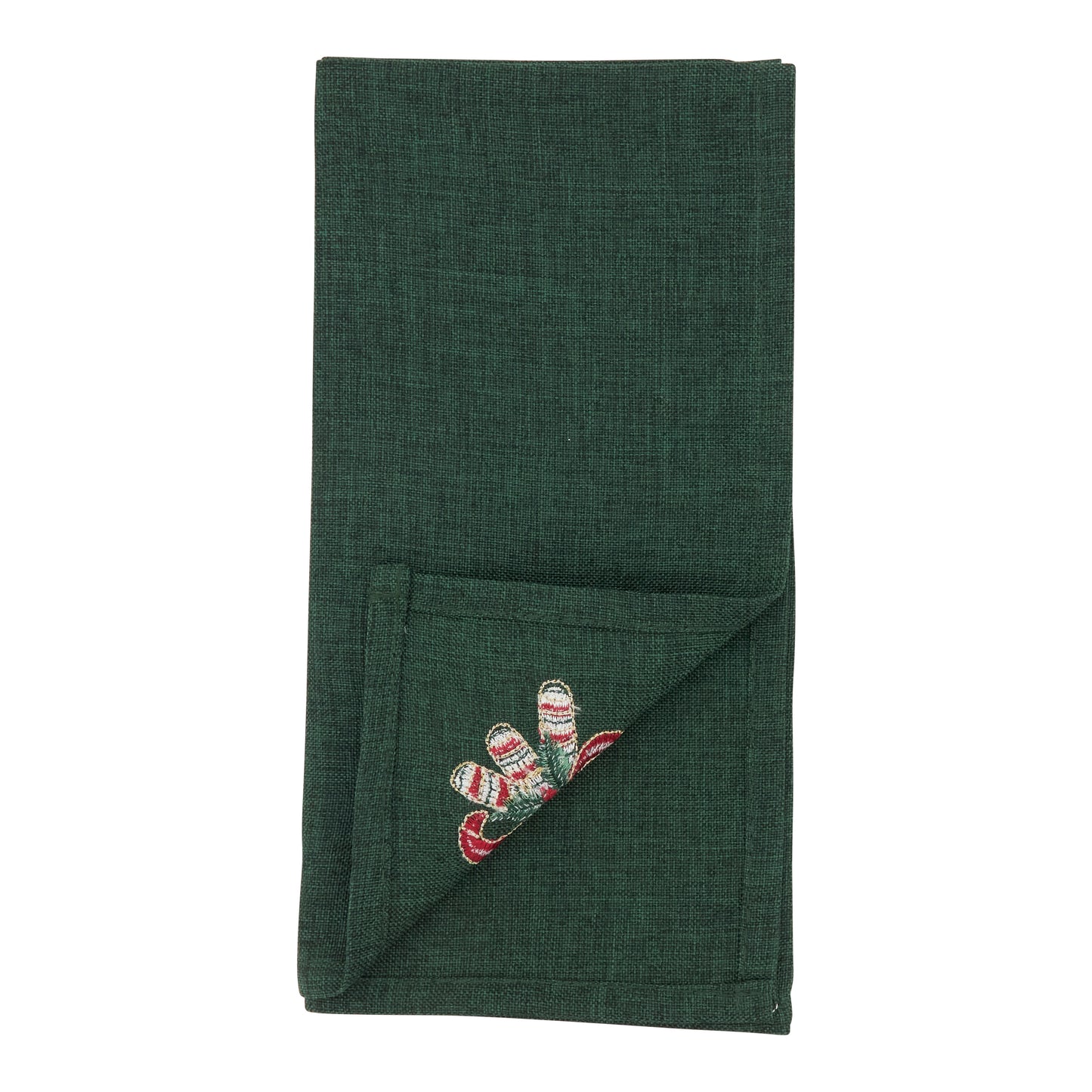 Green Candy Cane Napkins 100% polyester, 20 Inch Square (4 pcs.)