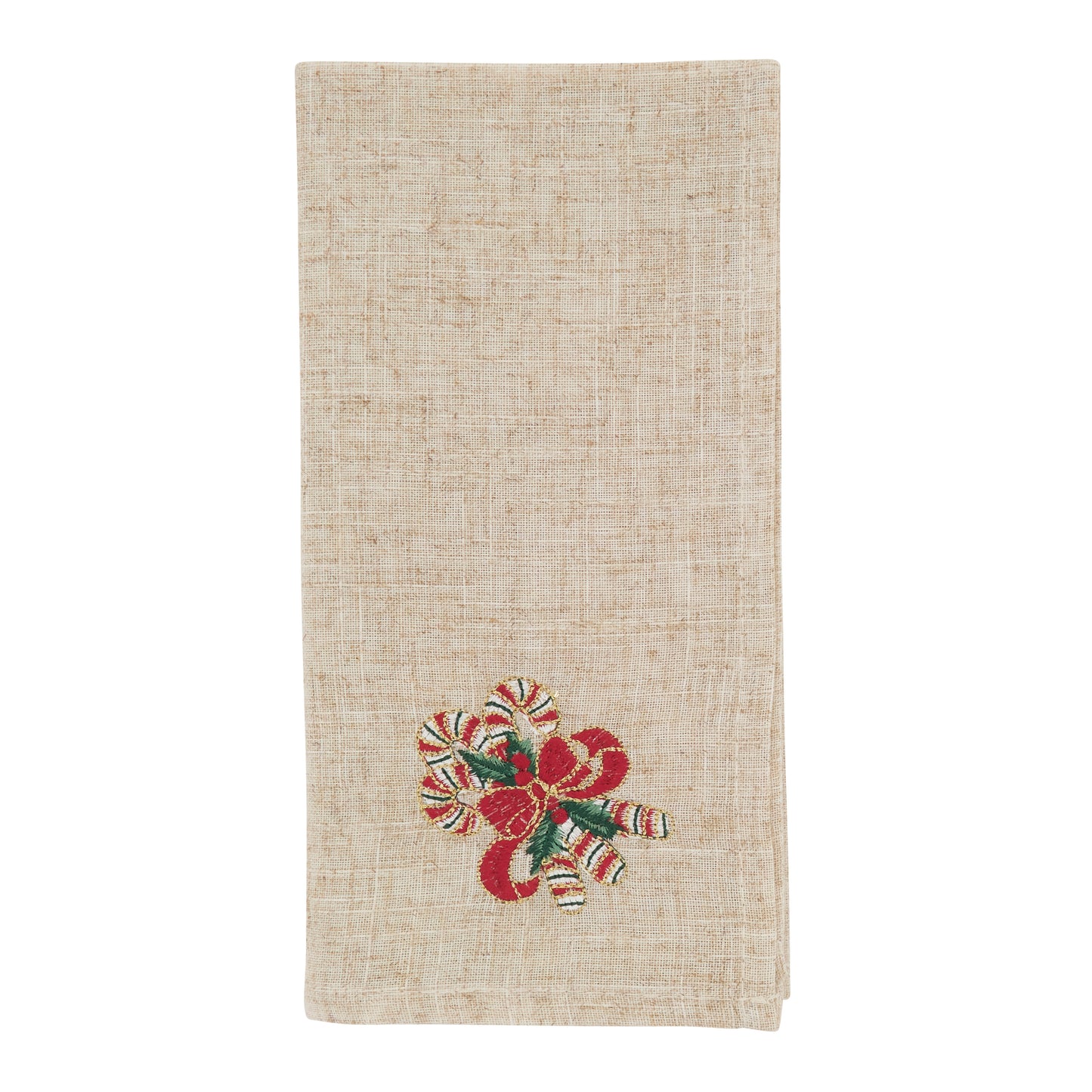 Natural Candy Cane Napkins 85% polyester - 15% linen, 20 Inch Square (4 pcs.)