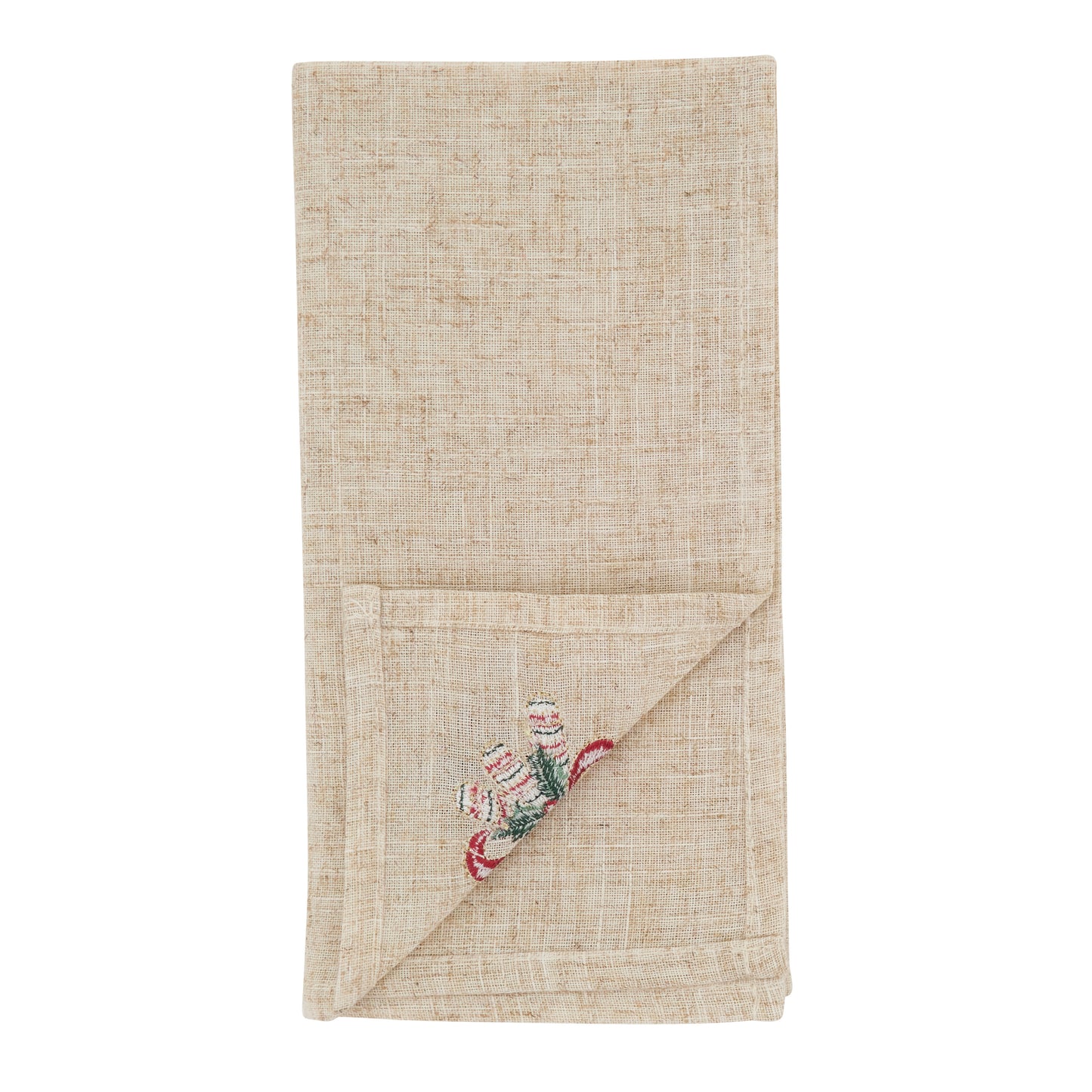 Natural Candy Cane Napkins 85% polyester - 15% linen, 20 Inch Square (4 pcs.)