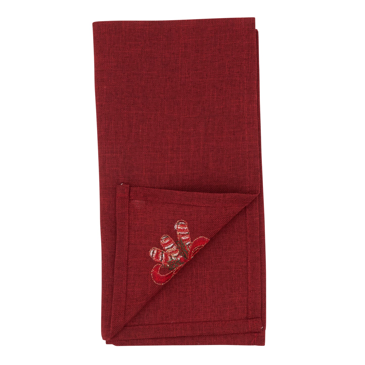 Red Candy Cane Napkins 100% polyester, 20 Inch Square (4 pcs.)