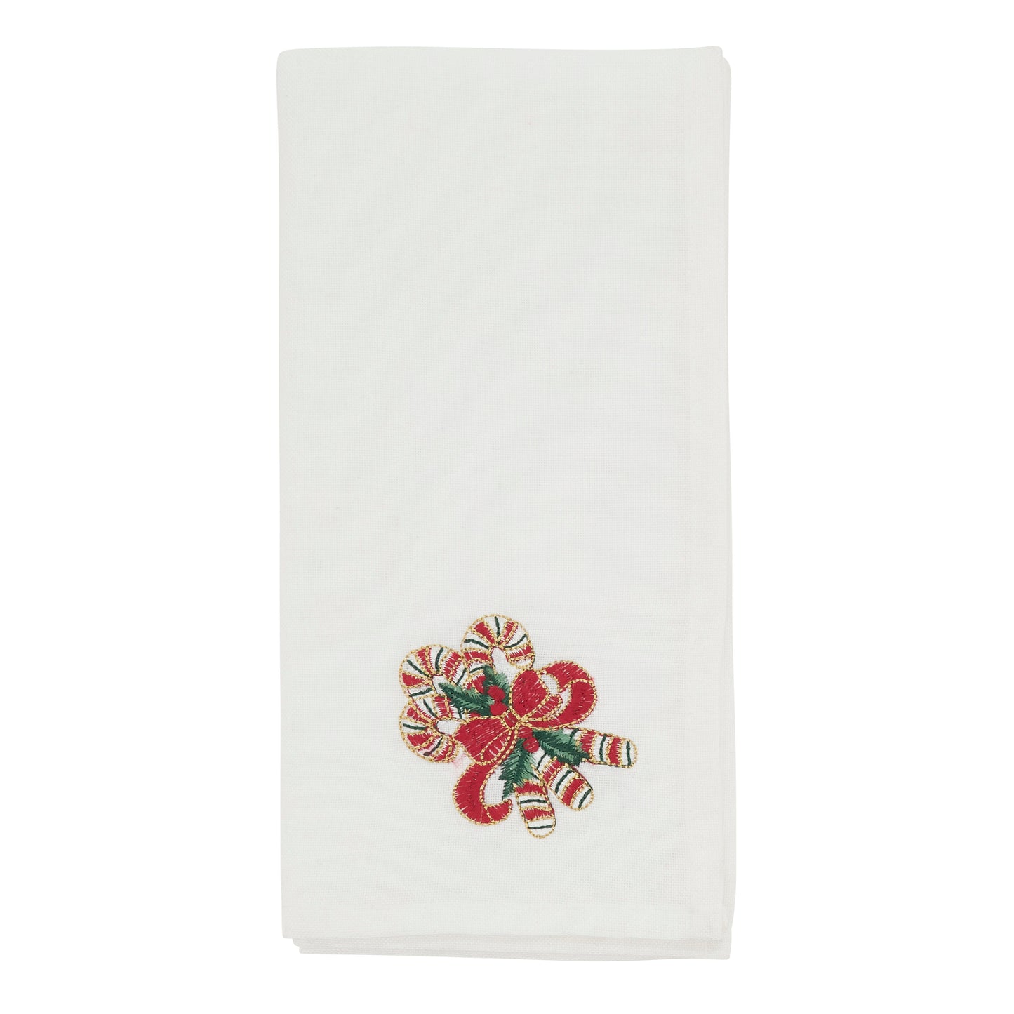White Candy Cane Napkins 100% polyester, 20 Inch Square (4 pcs.)