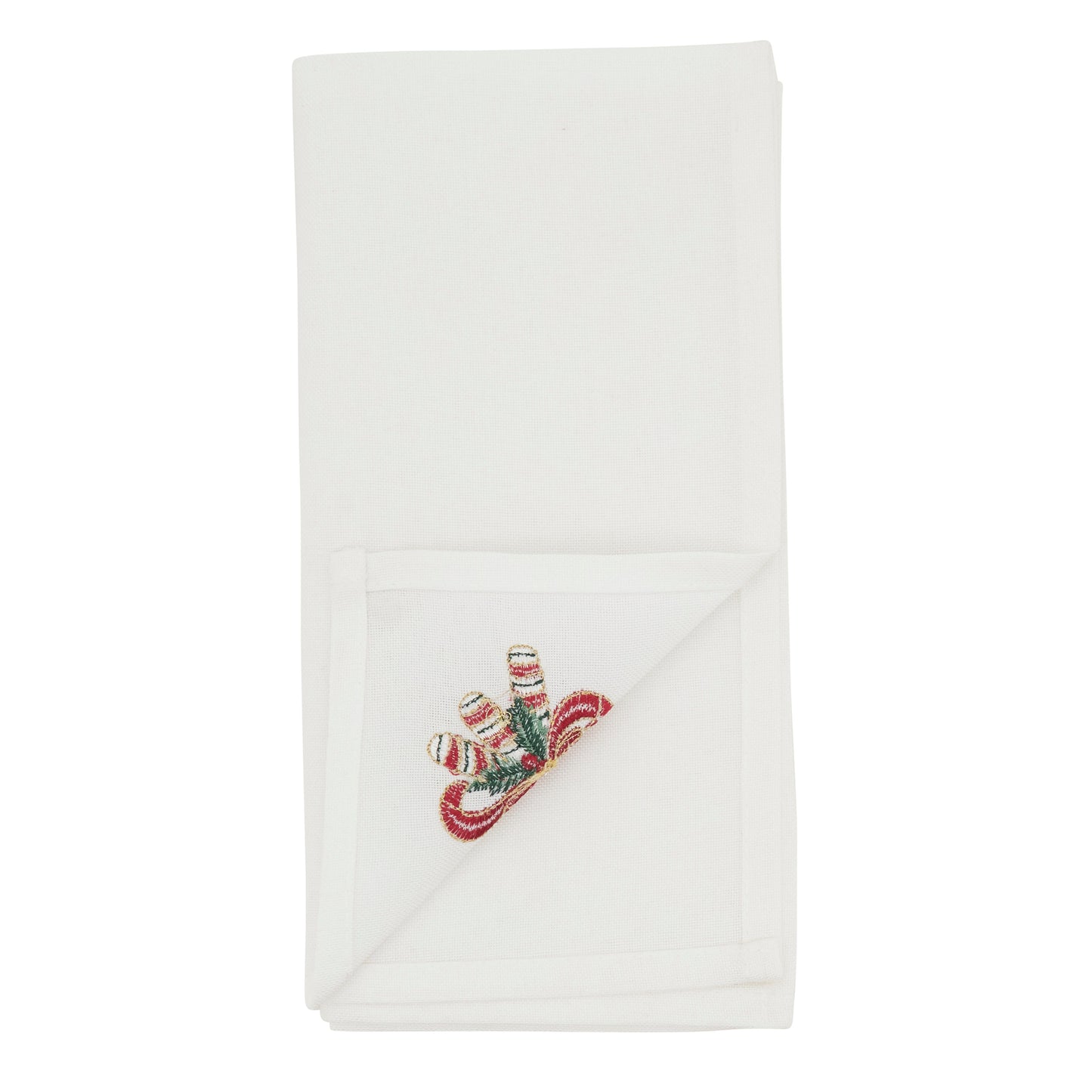 White Candy Cane Napkins 100% polyester, 20 Inch Square (4 pcs.)